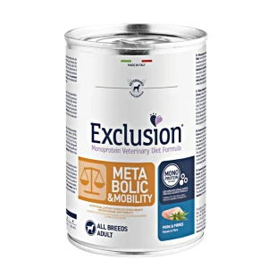 Exclusion Metabolic & Mobility Pork & Fibres All Breed konzerv 400g